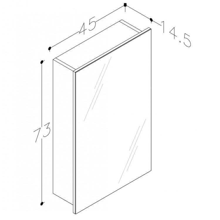 Vannas istabas skapītis ar spoguli RB SIKO 45 cm AVM45