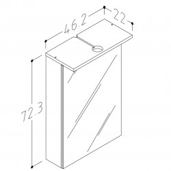 Vannas istabas skapītis ar spoguli RB SIKO 46 cm RV46S