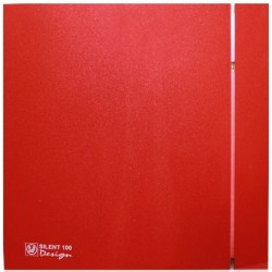 Sadzīves ventilators S&P Silent Design 100CZ, pretvārsts, sarkans