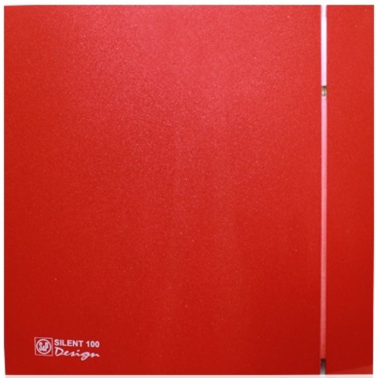 Sadzīves ventilators S&P Silent Design 100CZ, pretvārsts, sarkans