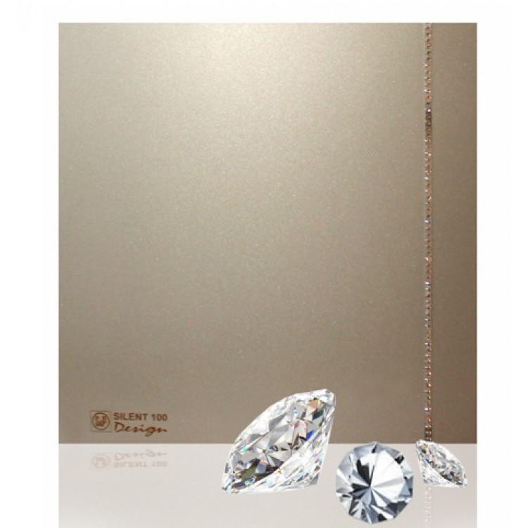 Sadzīves ventilators S&P Silent Design 100CZ, pretvārsts, champagne swarovski
