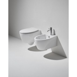 Tualetes pods piekaramais Simas LFT Spazio Rimless ar vāku, LFT18