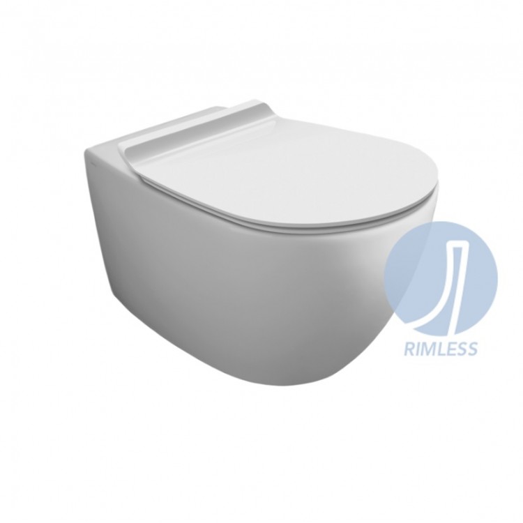 Tualetes pods piekaramais Simas Vignoni Rimless ar vāku,  VI18/F85/VI004