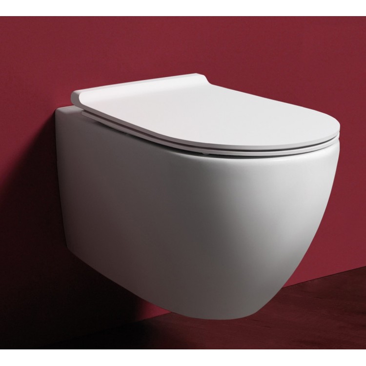 Tualetes pods piekaramais Simas Vignoni Rimless ar vāku,  VI18/F85/VI004