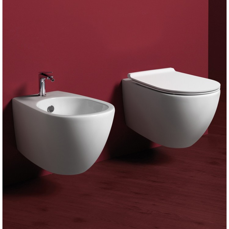 Tualetes pods piekaramais Simas Vignoni Rimless ar vāku,  VI18/F85/VI004