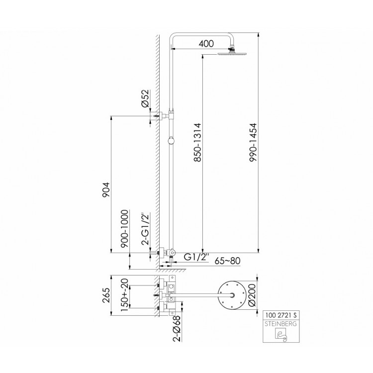 Termostata dušas sistēma STEINBERG Termosta, 1112721S