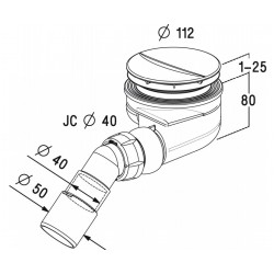 Dušas sifons Radaway D90 Turboflow TB90P