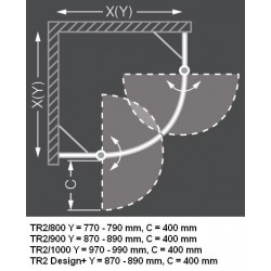 Dušas stūris pusapaļš Roth TR2 1000x1000