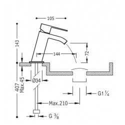 Izlietnes maisītājs TRES-Cuadro exclusive, 00620101AC