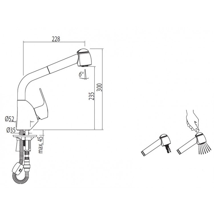 Virtuves izlietnes maisītājs K-TRES, hroms 06944401