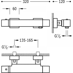 Termostata dušas maisītājs SLIM-TRES, 20216409BL