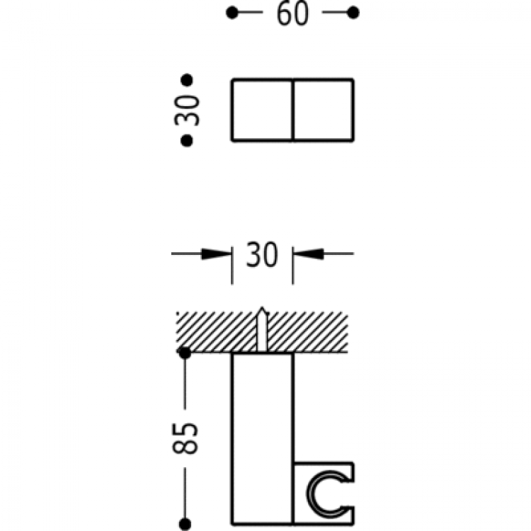 Regulējams dušas klausules turētājs TRES, hroms 107839