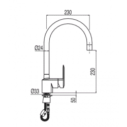 Virtuves izlietnes maisītājs FUTUR PLUS TRES, hroms 114444