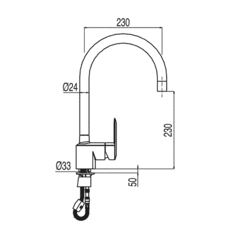 Virtuves izlietnes maisītājs FUTUR PLUS TRES, hroms 114444