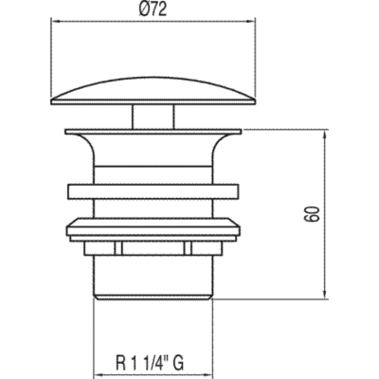 Sifona izplūde TRES 72mm, hroms,13424010