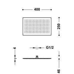 Dušas galva TRES INOX Antilime 40x25 cm, 134315008