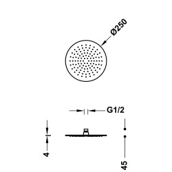 Dušas galva TRES INOX Antilime D30cm, 134315010OM