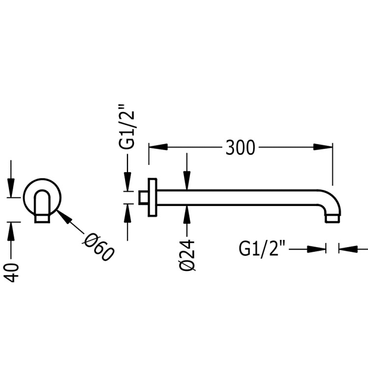 Dušas galvas turētājs TRES 30cm, 13462101