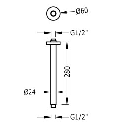 Dušas galvas turētājs TRES 28cm, 13462102NM