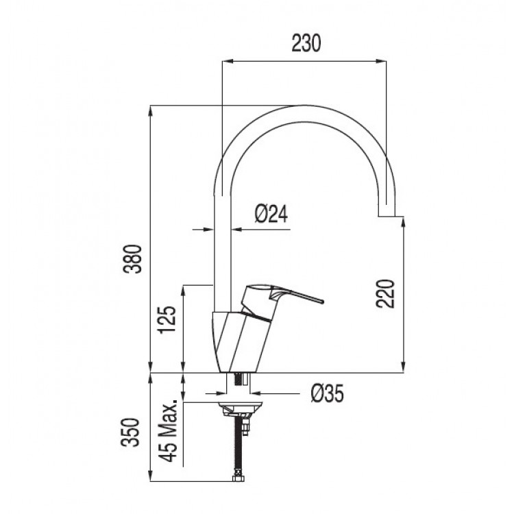 Virtuves izlietnes maisītājs K-TRES, hroms 169440