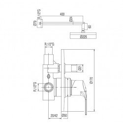 Dušas sistēma iebūvējamā K-TRES 169980