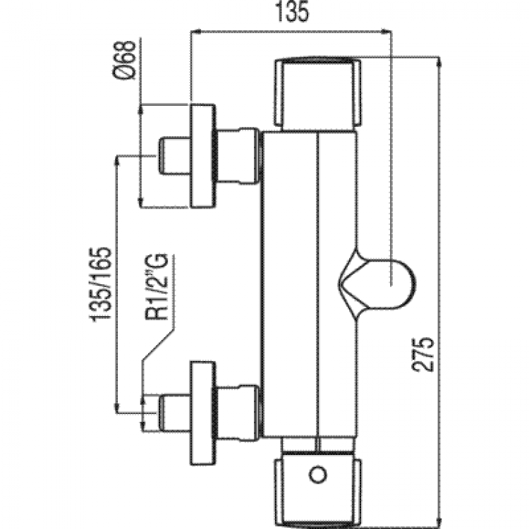 Vannas un dušas termostata maisītājs LEX-ALPLUS TRES, 181174