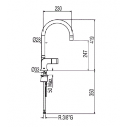 Virtuves izlietnes maisītājs CUB TRES, hroms 187444