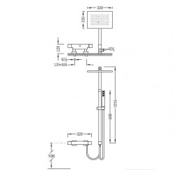 Termostata dušas sistēma SLIM-TRES 20238501