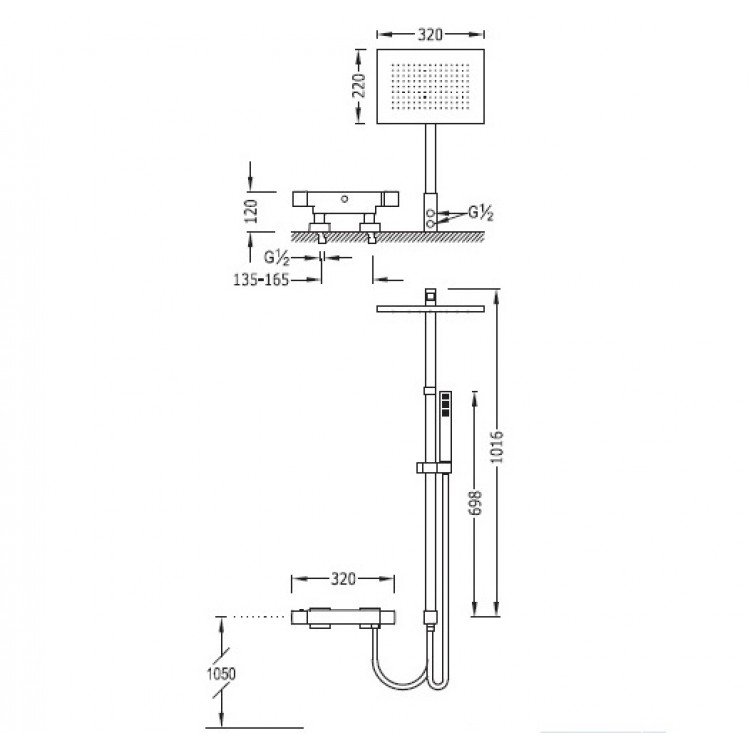 Termostata dušas sistēma SLIM-TRES 20238501
