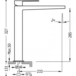 Izlietnes maisītājs paaugstināts SLIM-TRES, hroms 20210305