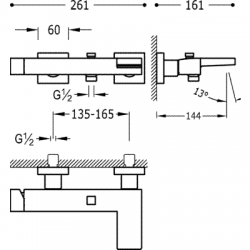 Vannas un dušas maisītājs SLIM-TRES, hroms 20217001