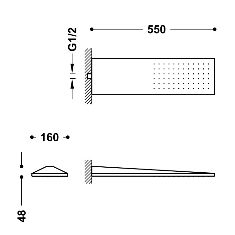Dušas galva TRES Antilime 16x55 cm, 29990303NM