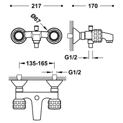 Vannas un dušas maisītājs ar dušu Montcau-TRES, 22317001