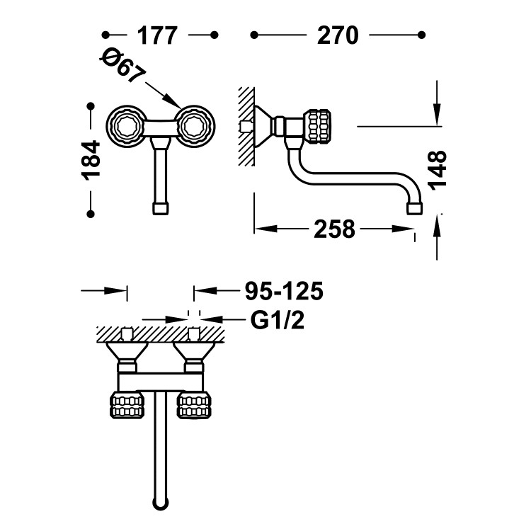 Virtuves izlietnes maisītājs Montcau-TRES, 22321001