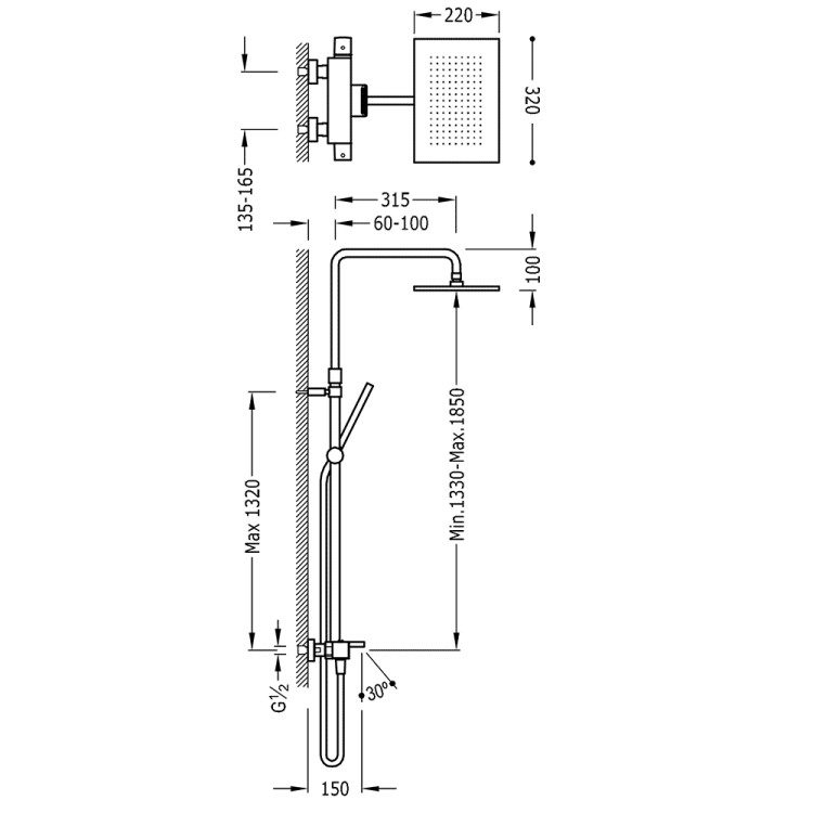 Termostata vannas/dušas sistēma SLIM-TRES 20231201