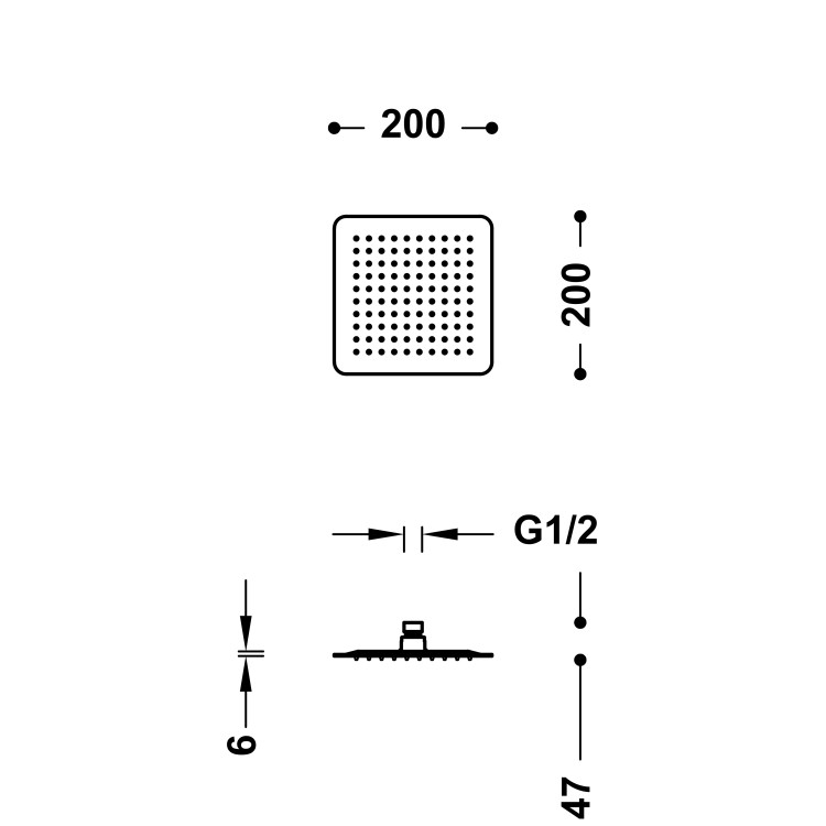 Dušas galva TRES INOX Antilime 20x20 cm, 134315002