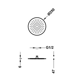 Dušas galva TRES INOX Antilime D25cm, 134315003