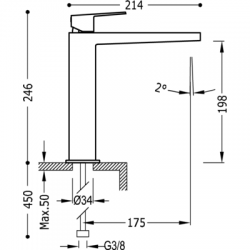Izlietnes maisītājs paaugstināts PROJECT-TRES, 21120301