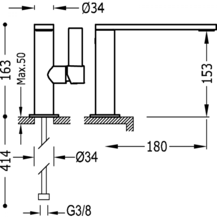 Izlietnes maisītājs PROJECT-TRES, 21120501