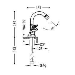 Bidē maisītājs CLASIC-TRES, 24212201