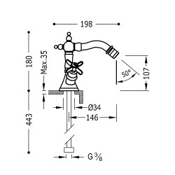 Bidē maisītājs CLASIC-TRES, 24212202