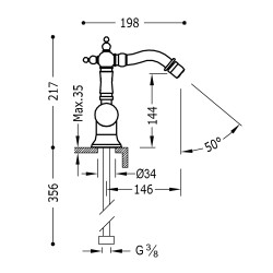 Bidē maisītājs CLASIC-TRES, 24222001