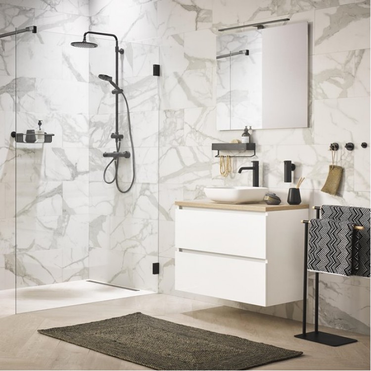 Dušas grozs Tiger Boston Black, melns