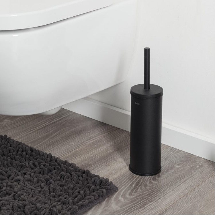 Tualetes birste ar turētāju Tiger Boston Black, melns