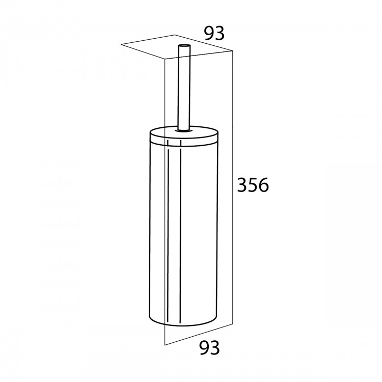 Tualetes birste ar turētāju Tiger Boston Black, melns