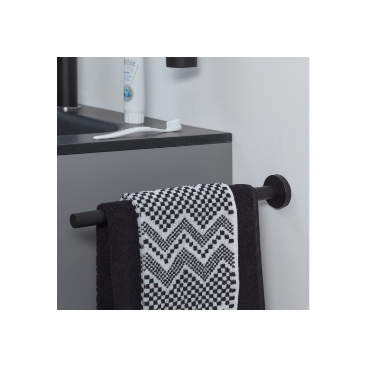 Dvieļu turētājs teleskopiskais Tiger Boston Black, melns