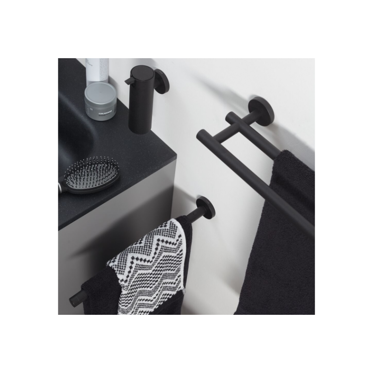 Dvieļu turētājs teleskopiskais Tiger Boston Black, melns