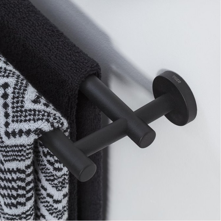 Dvieļu turētājs dubultais Tiger Boston Black, melns