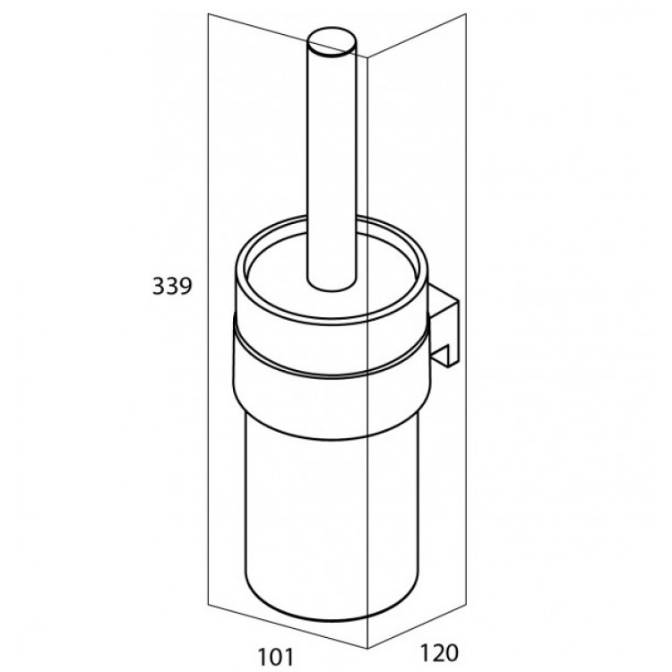 Tualetes birste ar turētāju Tiger BOLD, melns