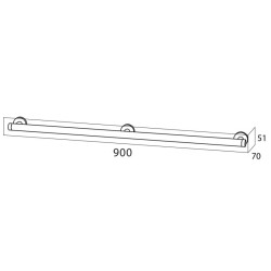 Rokturis pie sienas stiprināms Tiger Boston C&S 900 mm